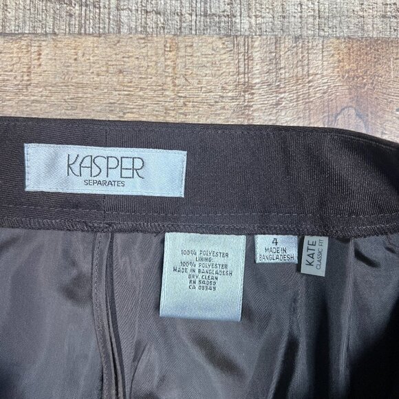Kasper Brown Classic Lined Straight Leg Trousers size 4 - Picture 4 of 5